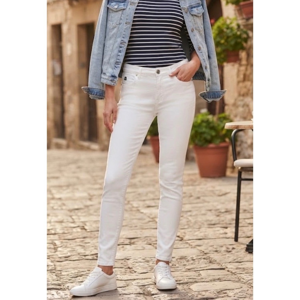AG Adriano Goldschmied Farrah Skinny Jeans White High Rise Size 31R
